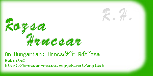 rozsa hrncsar business card